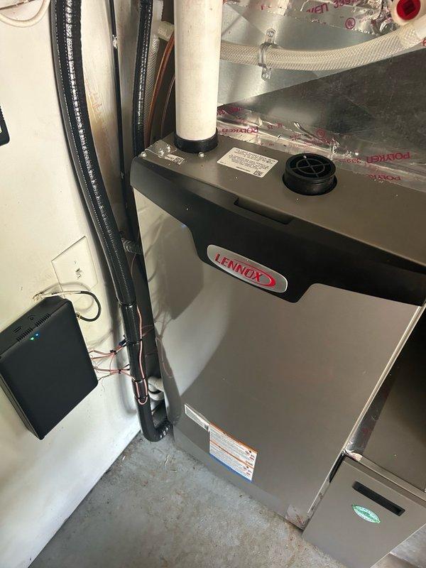 Responded to no cooling complaint on Lennox heat pump system installed approximately six months prior. Upon arrival, verified indoor unit was sending cooling call with 24VAC present at Y1 to common at outdoor board. Outdoor unit would not energize but ran when contactor was manually engaged.

Performed systematic diagnostic testing of outdoor unit components. Checked contactor coil and confirmed proper resistance, ruling out open coil. Measured voltage across high and low pressure switches reading 0VAC, confirming both switches were closed and passing signal. Tested voltage from Y1 out to common and found 0 volts, indicating outdoor control board was not energizing contactor output circuit despite receiving proper input signal from indoor unit.

Performed jumper test from Y1 input to Y1 output terminal, which successfully pulled in contactor and allowed unit to operate normally. This confirmed contactor, coil wiring, and all load-side components were functional. Verified resistance rea