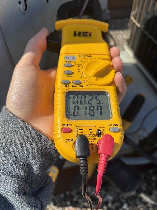 Responded to no cooling complaint on 20-year-old rooftop unit that attempted to start but made noise and would not operate. Upon arrival, verified thermostat calling for cooling properly. Inspected indoor unit and found dirty air filter restricting airflow and evaporator coil completely frosted over. Recommended immediate filter replacement and operated system in fan-only mode to defrost evaporator coil. Accessed outdoor condensing unit on rooftop and performed comprehensive inspection. Tested run capacitor with digital clamp meter, reading within acceptable range. Visually inspected condenser coil, found clean with no blockages. Checked refrigerant charge and confirmed levels appropriate with no signs of leakage. Measured temperature split across system, readings normal. After defrost cycle completed, cycled system through two complete cooling cycles with unit operating normally both times. All components functioning as designed at time of departure. Unable to definitively determine r