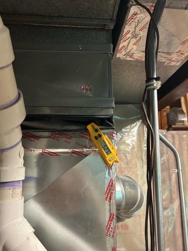 Responded to no cooling complaint affecting entire home. Upon arrival, verified thermostat was calling for cooling mode. Inspected indoor air handler unit and discovered furnace service switch in off position. Restored power by turning service switch to on position. System immediately energized with both outdoor condensing unit and indoor evaporator coil starting up successfully.

Performed comprehensive system evaluation to ensure proper operation and identify any underlying issues. Checked air filter condition and airflow. Measured temperature differential across evaporator coil to verify adequate cooling performance. Inspected refrigerant levels and system pressures to confirm proper charge. Evaluated furnace components and electrical connections. All readings within normal operating parameters with no mechanical or electrical faults detected. System restored to full cooling operation.
