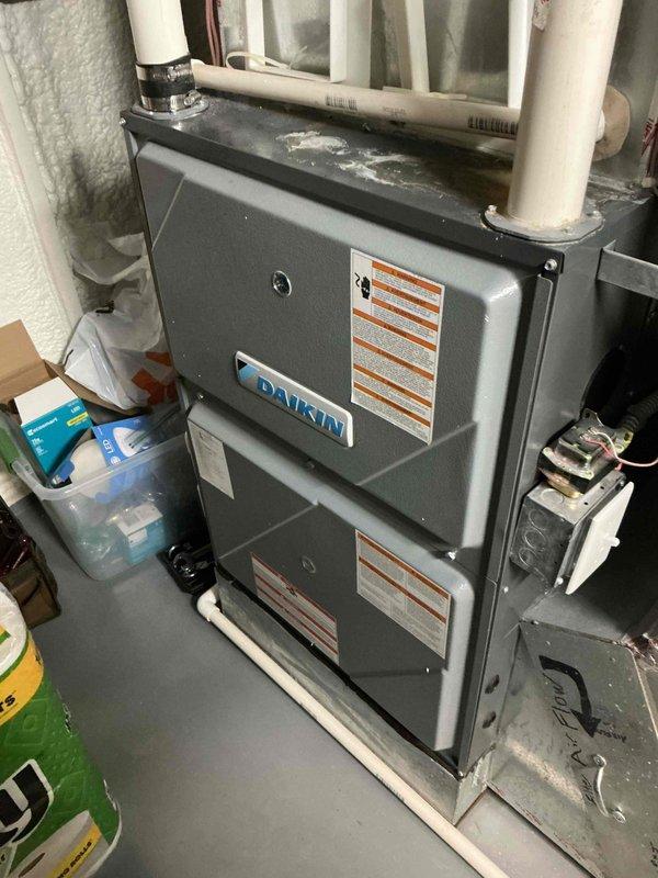 Responded to no cooling complaint on 9-year-old Daikin system with indoor temperature reading 75-76°F despite thermostat set lower. Upon arrival, diagnosed failed dual capacitor preventing compressor and condenser fan operation. Replaced defective capacitor, restoring full system functionality with proper cooling operation. Performed comprehensive system evaluation including electrical testing with multimeter, verified refrigerant charge at proper levels, and confirmed temperature split at 19°F across evaporator coil, which is within manufacturer specifications. All system components tested and operating normally with no additional issues identified.