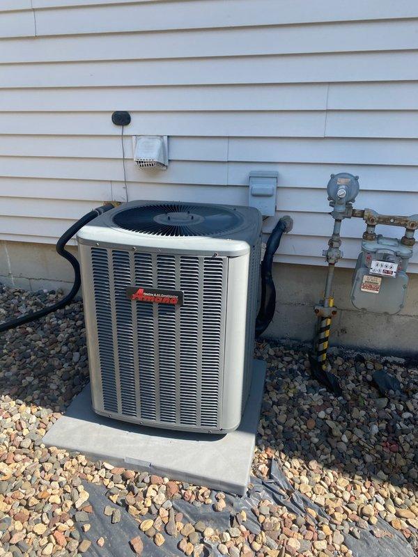Responded to no cooling complaint on Trane air conditioning system. Upon inspection, determined unit was running but failing to maintain desired temperature due to low refrigerant charge. Diagnosed refrigerant leak in system, resulting in insufficient cooling capacity. Provided repair options to customer and recommended system replacement due to age and extent of repairs needed. Scheduled estimate appointment for new AC installation.