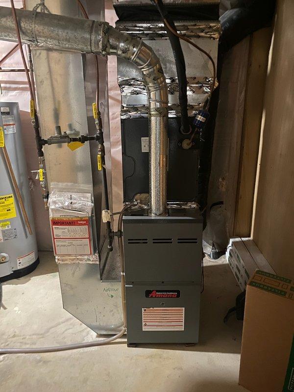 Responded to no cooling complaint on Trane air conditioning system. Upon inspection, determined unit was running but failing to maintain desired temperature due to low refrigerant charge. Diagnosed refrigerant leak in system, resulting in insufficient cooling capacity. Provided repair options to customer and recommended system replacement due to age and extent of repairs needed. Scheduled estimate appointment for new AC installation.