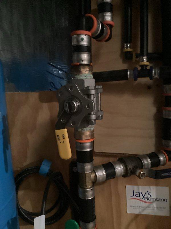 Responded to no water condition in residence supplied by well system. Found electronically controlled KZ valve stuck in closed position and unable to reopen through normal operation. Removed electronic motor assembly from valve, converting unit to manual operation via ball valve handle. Restored water supply to home and pressurized plumbing system. Performed comprehensive testing of all plumbing fixtures throughout residence to verify proper water flow and pressure. Conducted thorough inspection for potential leaks that may have activated flood detection sensors, which appeared to be integrated with the electronic valve control system. All fixtures operating normally upon completion.