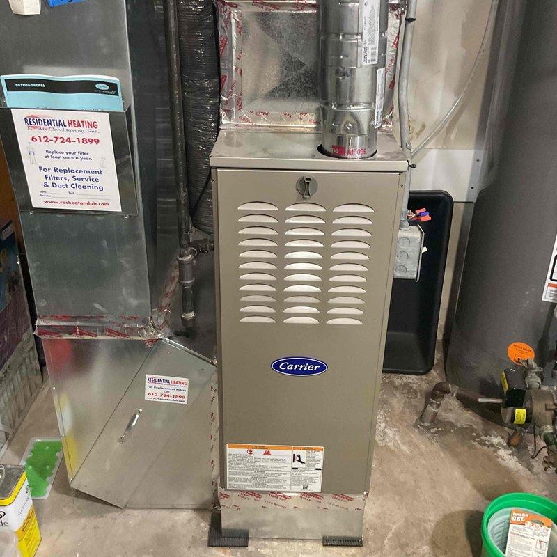 Responded to no cooling call on 2012 Carrier system. Upon arrival, determined customer had inadvertently cut low voltage thermostat wire while attempting doorbell work. Customer had already reconnected the wire prior to technician arrival. Verified proper system operation, confirmed adequate airflow at condenser unit and indoor furnace, and ensured thermostat communication was restored. System returned to normal cooling operation with no additional repairs required.