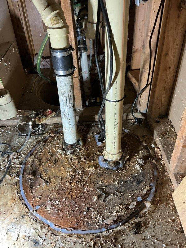Responded to non-operational sewage ejector pump in basement. Upon inspection, verified electrical power supply to unit was functioning properly. Diagnosed faulty float switch as root cause after testing pump motor by bypassing float mechanism and connecting directly to power outlet, which confirmed pump motor operated correctly. Removed defective float switch assembly and installed new replacement float switch. Tested system operation to ensure proper automatic activation and pump cycling. System restored to full working order.