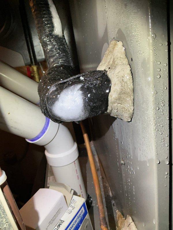 Responded to no cooling complaint on dual-zone system affecting upper level with both units inoperative. Found extensive ice formation throughout refrigerant lines extending from evaporator coil to outdoor condenser unit. Outdoor condenser coil heavily plugged with debris restricting airflow. Cleaned condenser coil thoroughly to restore proper airflow. Instructed homeowner to operate system in fan-only mode to allow complete ice thaw. Recommended retesting system operation after 24-hour thaw period and follow-up service call if cooling issues persist.
