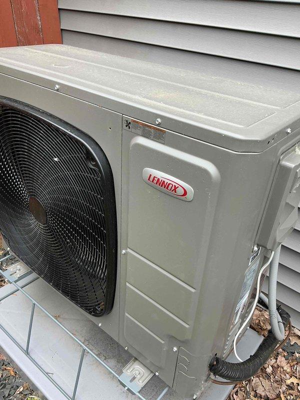 Responded to warranty call for recently installed Lennox heat pump system with inadequate cooling performance. Upon arrival, performed diagnostic evaluation of indoor air handler and outdoor condensing unit. Identified severely restricted airflow due to plugged air filter causing reduced system capacity and insufficient cooling. Removed and replaced dirty air filter with proper specification filter to restore full airflow through the system. Verified proper refrigerant line connections, condensate drainage, and operational status of both indoor and outdoor equipment. System tested and confirmed operating within normal parameters with adequate cooling output following filter replacement.