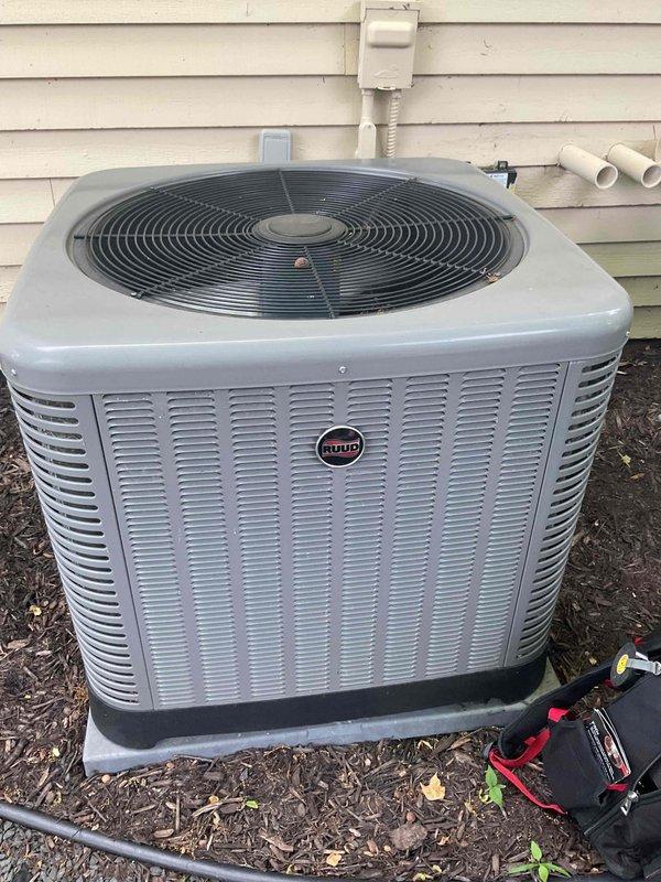 Completed comprehensive HVAC maintenance agreement including tune-up service on dual air conditioning systems and furnace inspection. Performed standard preventive maintenance procedures on both 2-year-old Ruud AC condensing units, including filter replacement and system performance verification. Investigated reported water accumulation at furnace base, inspected condensate drainage system, and assessed overall furnace operation to ensure proper functionality of heating equipment.