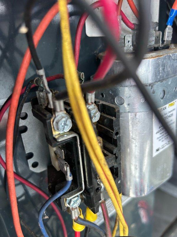 Responded to service call for HVAC system producing abnormal buzzing noise during operation. Upon inspection, identified the contactor as the source of the issue, exhibiting excessive vibration and audible buzzing indicating worn contact points and compromised internal components. Removed the failed contactor and installed a new 3-pole, 50-amp rated replacement unit. Verified all electrical connections were secure, tested system operation, and confirmed unit now runs quietly with proper contactor engagement and no abnormal sounds.