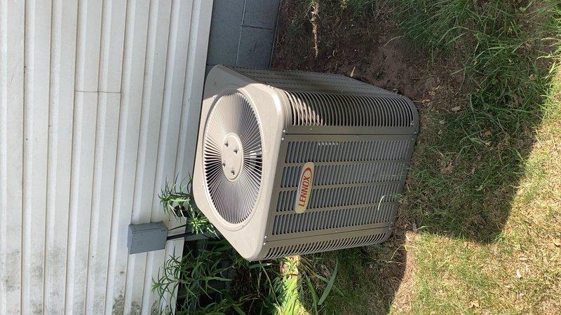 Responded to a free second opinion call for a 6-year-old Lennox air conditioning system that had been experiencing refrigerant leak issues. Previous contractor had identified a leaking evaporator coil in the basement using UV dye, replaced the coil two days prior, but homeowner was concerned the system still had a leak. Upon arrival, performed visual inspection of both outdoor condenser unit and indoor components. Observed proper system operation with adequate cooling performance and noted frost accumulation on ductwork indicating normal refrigerant flow and heat exchange. Did not connect manifold gauges as this was a consultation visit only. System appeared to be functioning correctly at time of inspection with no obvious signs of refrigerant loss or performance issues. Advised homeowner that newly installed coil may need additional time for system stabilization and monitoring. Provided option for future leak detection service using UV dye inspection and refrigerant recharge if coolin
