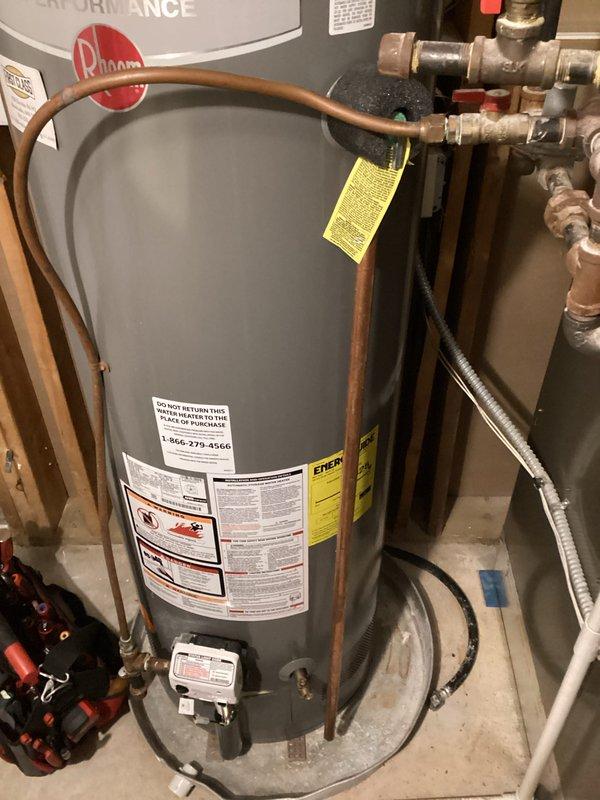 Replaced defective pressure reducing valve on residential water system. Initial water pressure measured at 110 PSI, which exceeded safe operating parameters for household plumbing fixtures and appliances. Installed new PRV and adjusted settings to reduce system pressure to 75 PSI, establishing proper fill pressure and protecting the plumbing system from excessive strain.