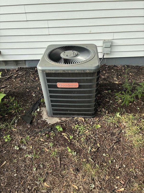 Performed comprehensive AC preventive maintenance on Lennox system. Cleaned outdoor condenser coil and inspected electrical components including capacitor, contactor, and fan motor, all testing within manufacturer specifications. Replaced air filter and cleared condensate drain line. Verified system performance with temperature differential measurement of 19 degrees across evaporator coil, confirming proper refrigerant charge and airflow. System operating normally with no deficiencies noted.