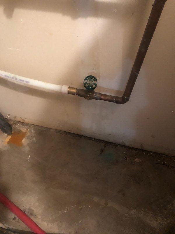 Responded to water leak emergency at residential property where ball valve controlling exterior backyard faucet was actively leaking near water heater location. Upon arrival, assessed the plumbing system and identified the faulty shut-off valve as the source of the leak. Obtained authorization from responsible party present at the property to proceed with necessary repairs.

Replaced the defective ball valve with new shut-off valve for the backyard outside faucet. Restored water supply to the system and conducted thorough leak inspection. Monitored all connections for ten minutes to ensure proper seal and verify no additional leaks were present. Cleaned work area upon completion of repairs. System returned to full operational status with no further water discharge detected.