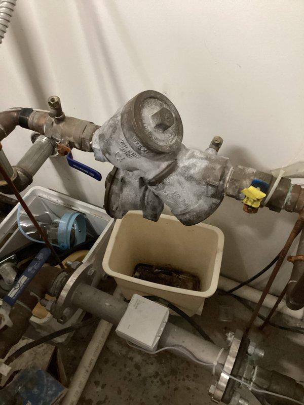 Responded to a commercial clinic for a leaking RPZ backflow prevention device that had not been tested in 21 years, originally identified by an irrigation company. Successfully rebuilt the RPZ assembly, replacing internal components including springs and rubber seals, then performed complete testing, tagging, and certification to bring the unit into compliance with current standards.