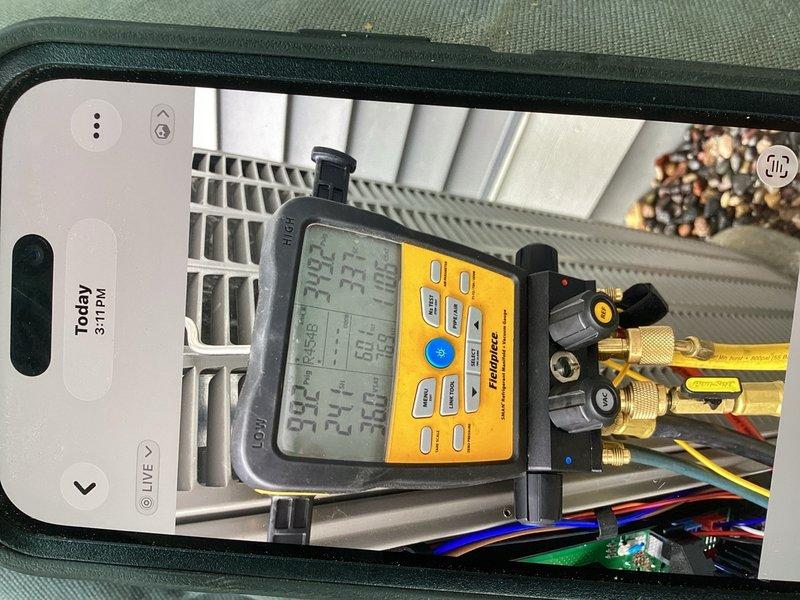 Responded to customer concern regarding noisy AC unit operation during hot weather conditions. Performed comprehensive system evaluation as a second opinion, conducting diagnostic testing on high fire to identify any operational anomalies. Utilized digital diagnostic equipment and manifold gauges to measure system temperatures, pressures, and overall performance parameters at the air handler. All readings fell within normal operating specifications with no abnormal sounds detected during testing period.