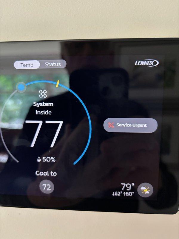 Responded to fourth callback on recently installed Lennox system experiencing recurring no cool condition and coil freezing. Upon arrival, thermostat displayed 77°F current temperature with setpoint at 72°F in cooling mode. Performed comprehensive system diagnostics including furnace blower operation, evaporator coil inspection, heat pump components, sensors, and compressor functionality. 

Identified system overcharge as primary issue contributing to freezing condition. Recovered refrigerant and weighed charge against manufacturer specifications. Removed 4 lbs of excess refrigerant from system. Recalculated and set proper subcooling per equipment requirements. Verified proper system operation after refrigerant adjustment.

Previous visit had addressed airflow restrictions by opening vents on main and upper levels, replacing high MERV-rated filter with MERV 8 to reduce static pressure. Note that existing ductwork sizing is undersized for new high-efficiency system compared to previous 