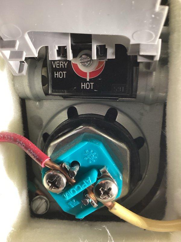 Responded to complaint of premature hot water depletion on commercial tanked water heater. Diagnosed crossover issue caused by cold water faucet left open at mop sink, allowing cold water to migrate into hot water system. Closed cold water faucet at mop sink to eliminate crossover condition. Reset water heater thermostat to factory settings. Verified proper operation of heating elements and temperature controls. Unit restored to normal function with full hot water capacity.