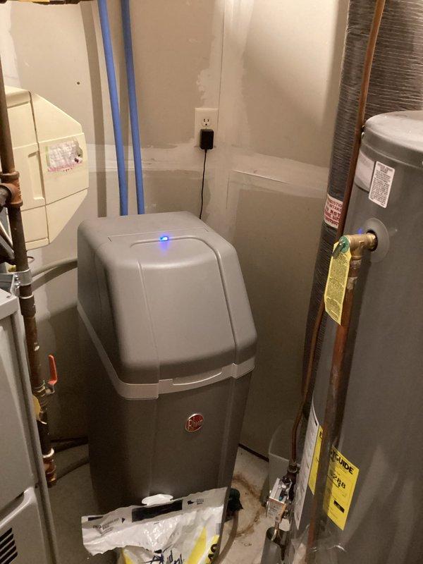 Responded to complaint of water softener using insufficient salt and noticeable change in water quality. Upon arrival, confirmed softener was operating and actively softening water. Conducted system diagnostics and discovered excessively high water pressure throughout the home. Identified failed pressure reducing valve (PRV) as root cause of the issue. Replaced defective PRV to restore proper system pressure and ensure optimal water softener performance.