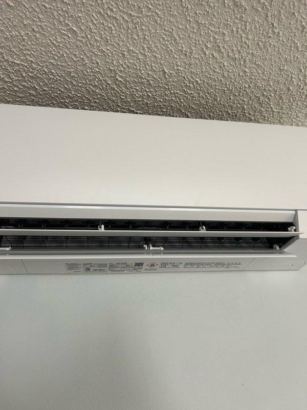 Responded to service call for Mitsubishi ductless mini-split system reporting water leakage and condensation dripping from the indoor air handler during cooling operation. Upon arrival, inspected the unit and found no active leak present at time of service. Accessed the indoor head unit, removed and cleaned the condensate drain plug, and thoroughly vacuumed all dust and debris from the interior components and drain system. Performed operational testing of the system in cooling mode and verified proper supply air temperature and normal cooling performance. Conducted comprehensive cleaning and inspection of both interior and exterior components of the mini-split system to ensure proper function and prevent future drainage issues.