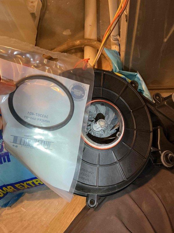Responded to service call for failed collector box on Carrier furnace unit. Upon inspection, confirmed collector box failure requiring replacement. Removed defective cold end header box assembly and installed new Auer Steel Plymouth collector box (part #239835-001). Verified proper sealing with new gasket, checked all connections, and tested unit operation. System restored to full function.