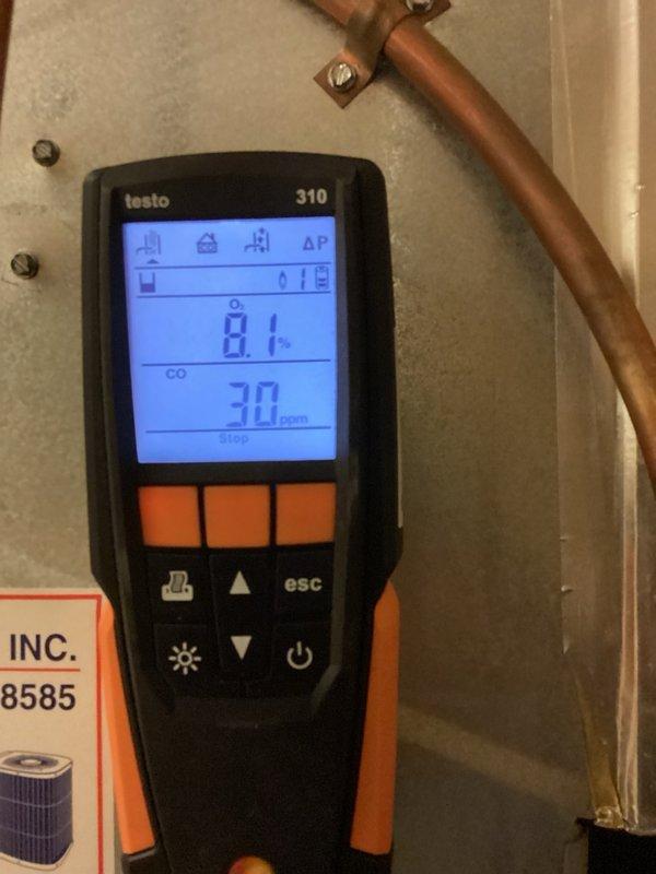 Completed comprehensive tune-ups on both furnace and air conditioning systems. Performed combustion analysis testing on furnace using Testo 310 meter, recording oxygen levels at 70% and carbon monoxide at 30 ppm, indicating proper combustion efficiency. Inspected all mechanical components, electrical connections, and refrigerant lines on both units. Filter inspection revealed good condition with adequate airflow. All safety controls tested and verified operational. Both heating and cooling systems are functioning properly with no deficiencies noted at this time. Recommended replacing thermostat batteries as preventive maintenance to ensure continued reliable operation.