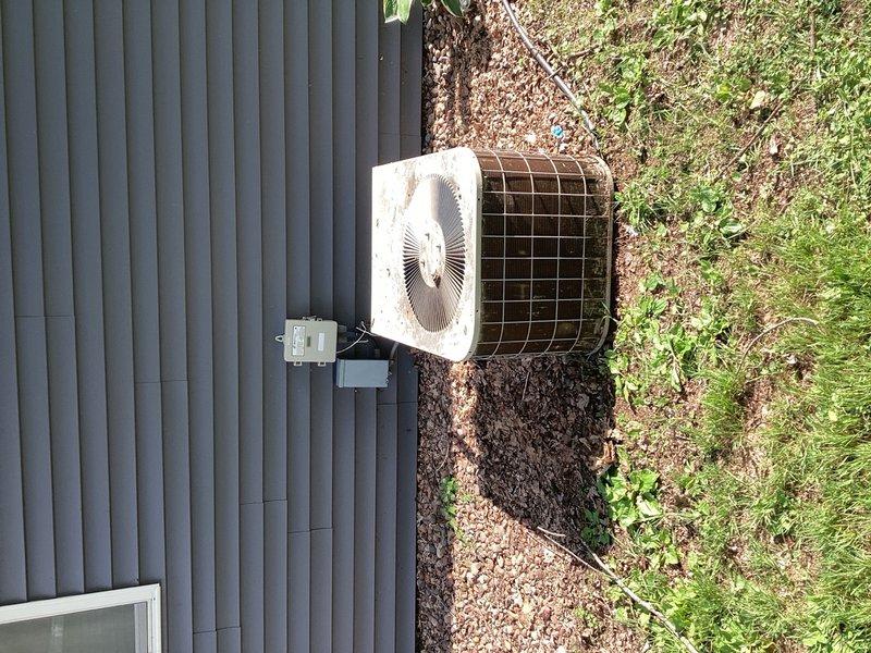 Responded to no cooling complaint on residential air conditioning system. Upon arrival, diagnosed failed 25/5 dual run capacitor on outdoor condensing unit. After obtaining approval, replaced defective capacitor and verified system operation. Post-repair testing revealed unit achieving only 10-degree temperature split, indicating low refrigerant charge of R-22. System age and condition, combined with refrigerant loss, warranted recommendation for leak detection service and system replacement evaluation. Provided estimates for repair options and full system upgrade due to aging equipment and obsolete refrigerant type.