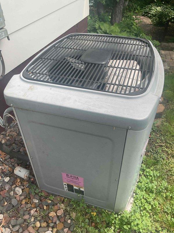 Responded to no cooling complaint on residential air conditioning system that had been inoperative for five days following refrigerant line freeze-up. Upon arrival, performed system diagnostic and confirmed unit was low on refrigerant charge. Given the age of the equipment (10+ years) and the condition of the system, recommended full system replacement rather than repair. Customer approved replacement due to age and efficiency considerations. Replaced outdoor condenser unit with new R-410A compatible system. Completed installation, verified proper operation, and confirmed adequate cooling performance before departure.