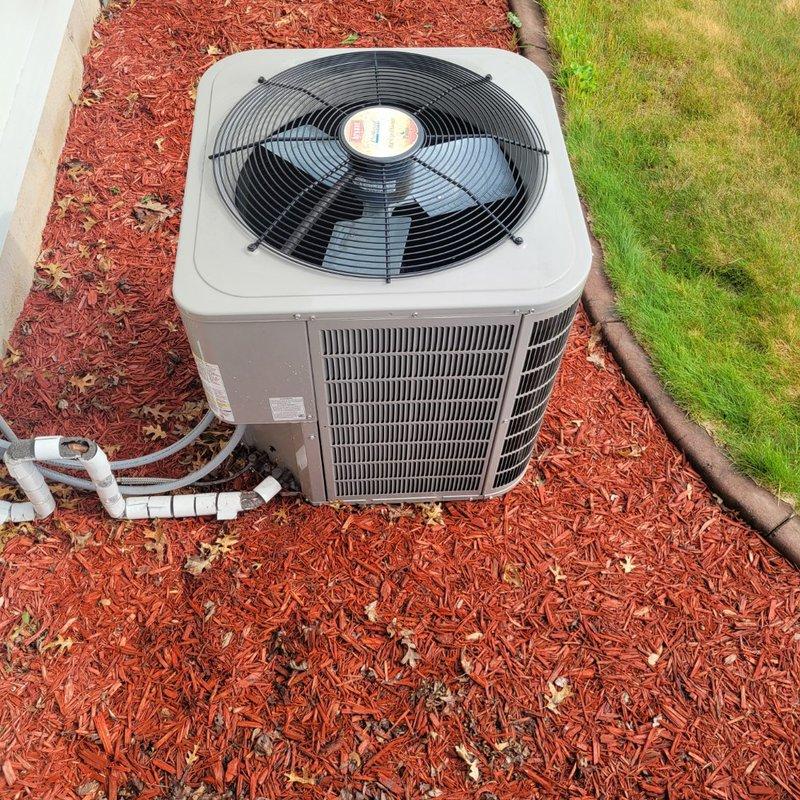 Responded to no cooling call on 8-year-old Bryant system. Upon arrival, found outdoor unit attempting to start but only producing humming sound while condenser fan ran. Diagnosed faulty capacitor preventing compressor from starting. Replaced defective dual run capacitor with proper replacement part, restored power, and tested system operation. Confirmed compressor and condenser fan motor operating correctly with proper amp draws and verified system cooling effectively.