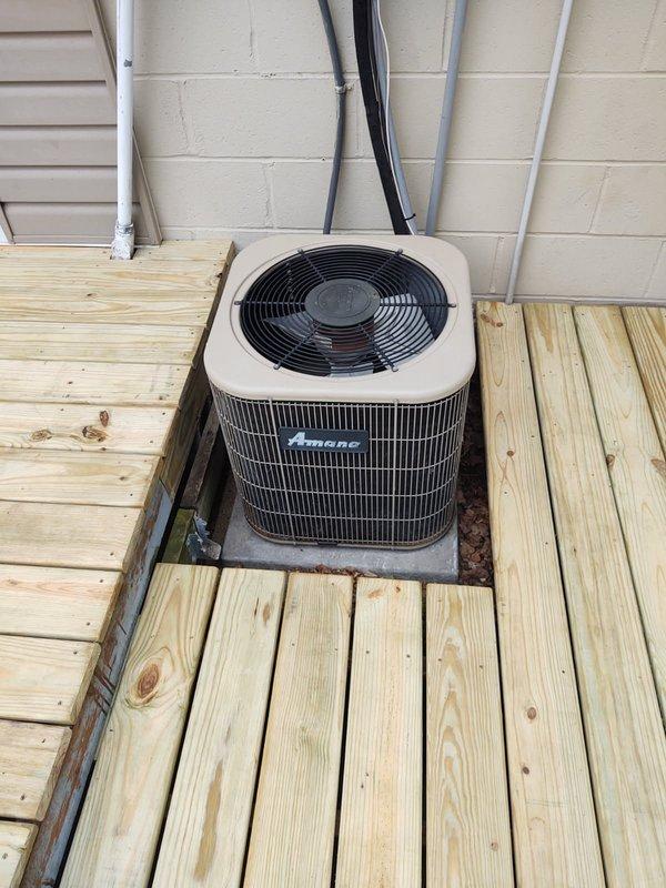 Responded to a no cooling call on an Amana air conditioning system approximately 7 years old. Upon arrival, found the outdoor condenser fan not spinning. Performed electrical diagnostics on the condenser unit and tested the dual run capacitor, which measured 0/0 MFD on both terminals, indicating complete capacitor failure. During inspection, discovered the capacitor wiring was incorrectly connected. Corrected the wiring configuration to manufacturer specifications and installed a new dual run capacitor. Cycled the system and verified proper condenser fan operation and confirmed the unit is now cooling effectively.