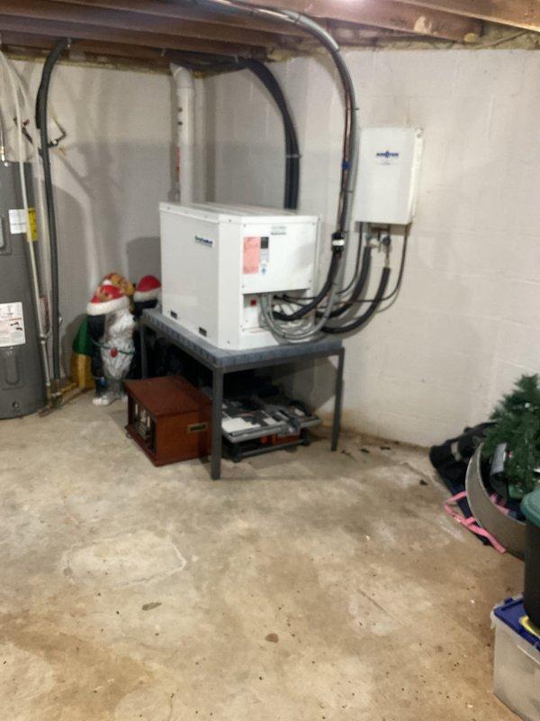 Responded to no heating or cooling complaint on a 2004 geothermal heat pump system. Upon arrival, confirmed unit was completely evacuated of refrigerant charge. Conducted thorough leak search and inspection for oil residue throughout accessible components and connections with no definitive leak source identified. Given the age of the system, extensive diagnostic work would be required to locate the leak, followed by repair, pressure testing, evacuation, and complete refrigerant recharge. After reviewing the scope of work and costs involved for diagnosis and repair on the 20-year-old unit with uncertain repair outcomes, recommended system replacement as the most cost-effective solution. Coordinated with sales team to schedule consultation for replacement options. Documented equipment condition with photographs.