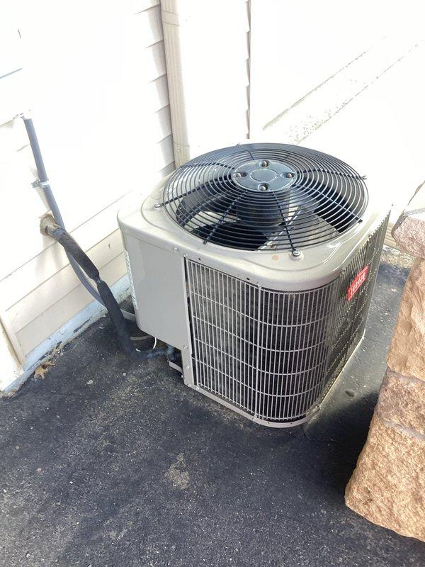 Completed preventive maintenance tune-up on air conditioning system under agreement. Verified temperature splits across evaporator coil and confirmed system operating within manufacturer specifications. Performed thorough cleaning of outdoor condenser unit, removing debris and buildup from coil fins and housing. Inspected air filter and advised replacement needed soon due to dirt accumulation. All components inspected with no deficiencies or operational concerns identified at this time.