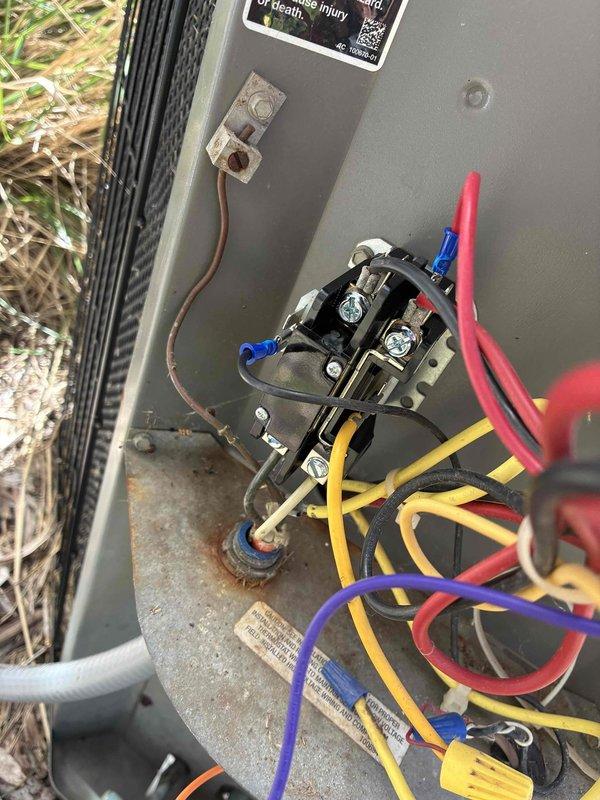 Replaced defective condenser fan motor and contactor (up to 3 poles, up to 50 amps) on outdoor condensing unit. Parts were sourced from Meno and installation was completed in approximately 2 hours. Upon completion, performed operational verification to confirm proper system function, including checking electrical connections, fan operation, and overall unit performance. System is now running smoothly with normal sound levels and all components functioning as designed.