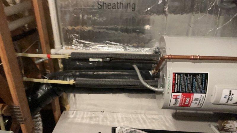 Responded to service call for lack of hot water throughout residence. Upon inspection, determined both heating elements in existing tanked water heater had failed, resulting in only lukewarm water at all fixtures. Discussed repair versus replacement options with homeowner, who elected to proceed with full water heater replacement. Removed and properly disposed of old unit, installed new tanked water heater with fresh heating elements, connected all water supply lines and electrical connections per code requirements, and tested system to verify proper hot water delivery throughout home.