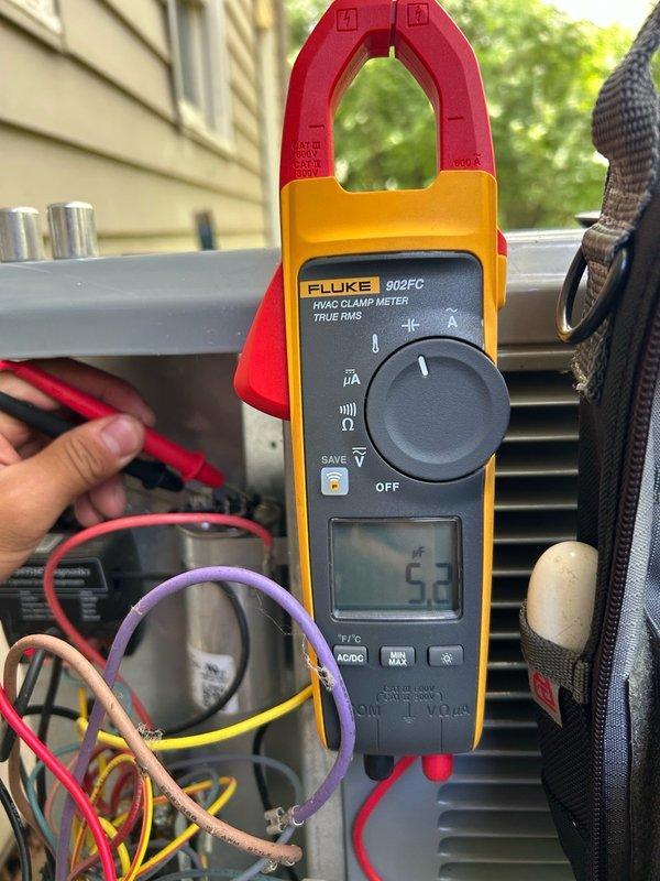 Completed spring AC tune-up as part of the Practical Advantage Maintenance Membership on a 7-year-old Daikin system. Performed comprehensive maintenance inspection including thermostat operation verification, air filter condition assessment, blower assembly inspection, outdoor coil examination, and electrical component testing. Checked contactor, capacitor, and condensate drain line for proper operation. Measured refrigerant circuit pressures using diagnostic gauges and evaluated temperature split across the evaporator coil.

System confirmed operational with all components functioning. Thermostat responding correctly to temperature calls. Blower assembly operating smoothly without unusual noise or vibration. Outdoor coil clean with adequate airflow. Electrical connections secure with proper voltage readings. Contactor engaging properly and capacitor within acceptable microfarad range. Condensate drain flowing freely without restrictions.

However, gauge readings indicated a slightly l