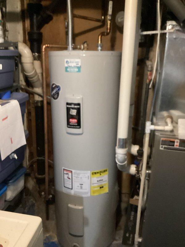Responded to service call for tanked water heater producing hot water for only 10 minutes before stopping. Upon inspection, found the unit was intermittently shutting itself off due to inconsistent temperature settings between the upper and lower heating elements. Adjusted both thermostats to matching temperature levels to restore proper operation and ensure consistent hot water delivery throughout the home.