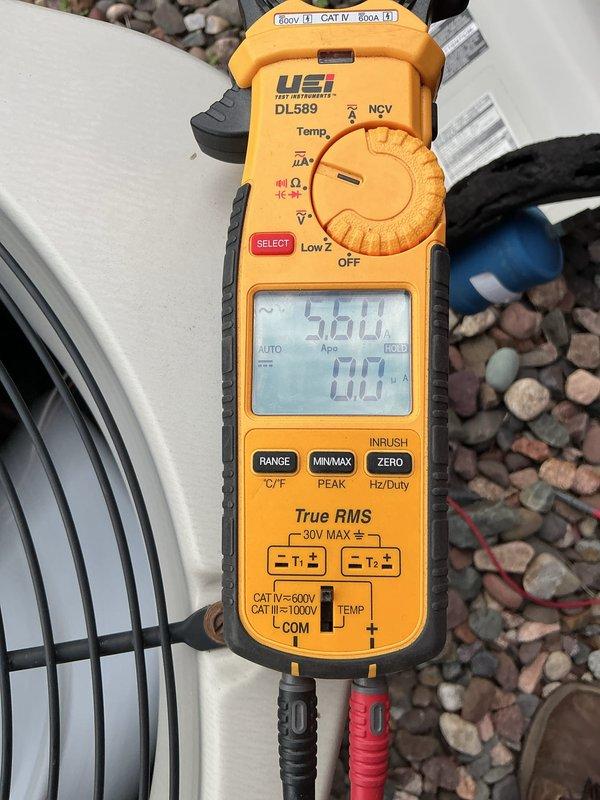 Completed comprehensive air conditioning maintenance and tune-up on a 17-year-old system. Performed diagnostic testing using digital multimeter and temperature probe, verifying proper system operation and electrical readings. System found to be functioning within normal parameters; capacitor previously replaced last year remains in good condition.