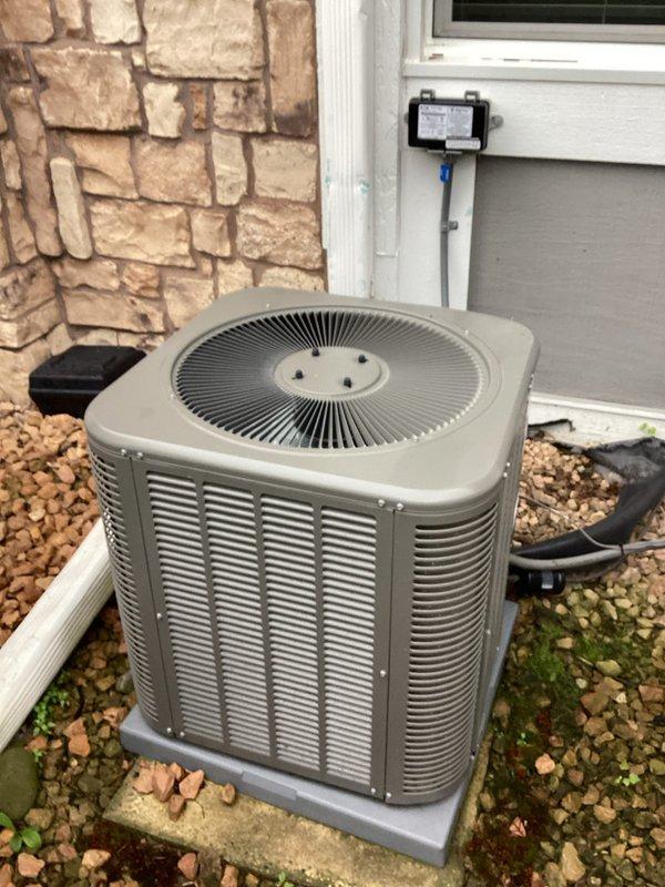 Completed comprehensive air conditioning tune-up on 8-year-old outdoor condensing unit. Performed standard maintenance procedures including system inspection, cleaning, and operational testing. Unit found to be functioning properly with no deficiencies noted at time of service.