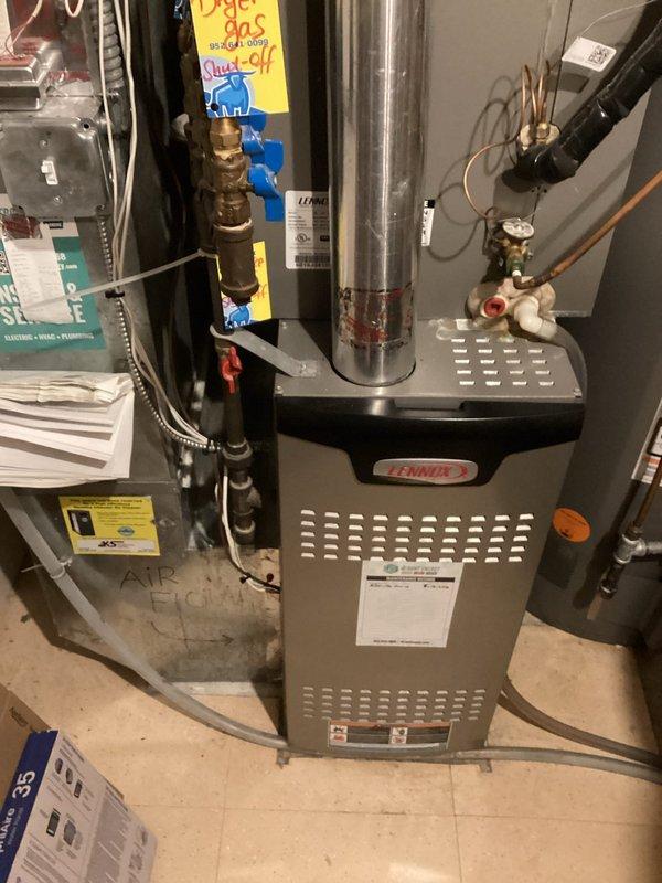 Completed annual air conditioner tune-up and inspection on Lennox HVAC system as part of preventative maintenance agreement. Performed comprehensive system evaluation including temperature differential testing, verified proper operation of all mechanical and electrical components, and inspected refrigerant lines, ductwork, and associated plumbing connections. All equipment operating within normal parameters with no deficiencies noted; recommended continued regular maintenance schedule.