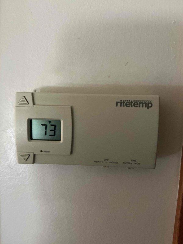 Completed comprehensive air conditioning tune-up and inspection on 8-year-old American Standard system. Unit was fully operational with no known issues at time of service. Installed locking refrigerant caps for security, added hard start kit to compressor for improved efficiency and longevity, and upgraded to new Ritetemp digital thermostat for enhanced temperature control.