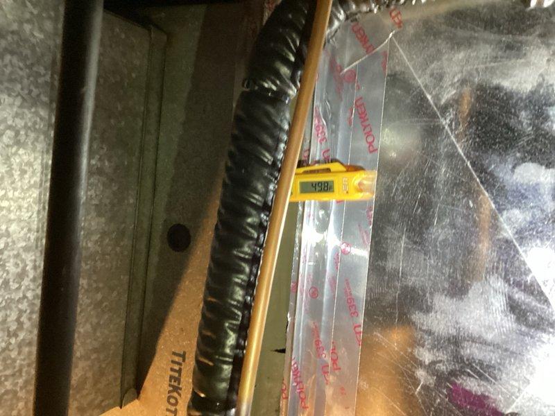 Responded to no cooling complaint on recently installed system. Performed comprehensive diagnostic including furnace board settings verification, heat pump inspection, and thermostat functionality check. Ran system in test cooling mode and identified suboptimal blower profile configuration. Adjusted cooling blower profile from default setting to A14 fan speed to improve airflow and system performance. Cycled system multiple times, verified proper refrigerant charge and operation. System now operating within normal parameters with improved temperature control capability.