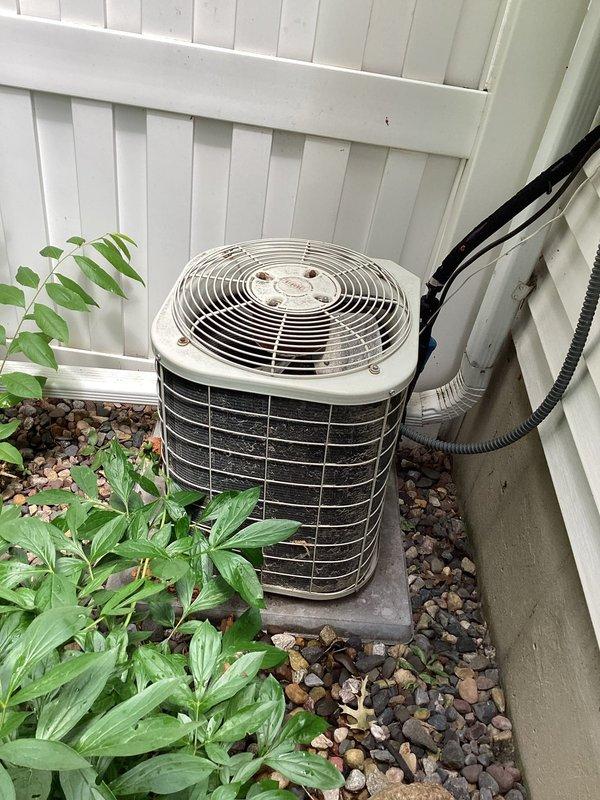 Performed comprehensive AC tune-up and inspection on older residential air conditioning system. Identified failing capacitor during diagnostic testing and replaced with new unit to restore proper system operation and prevent compressor damage.