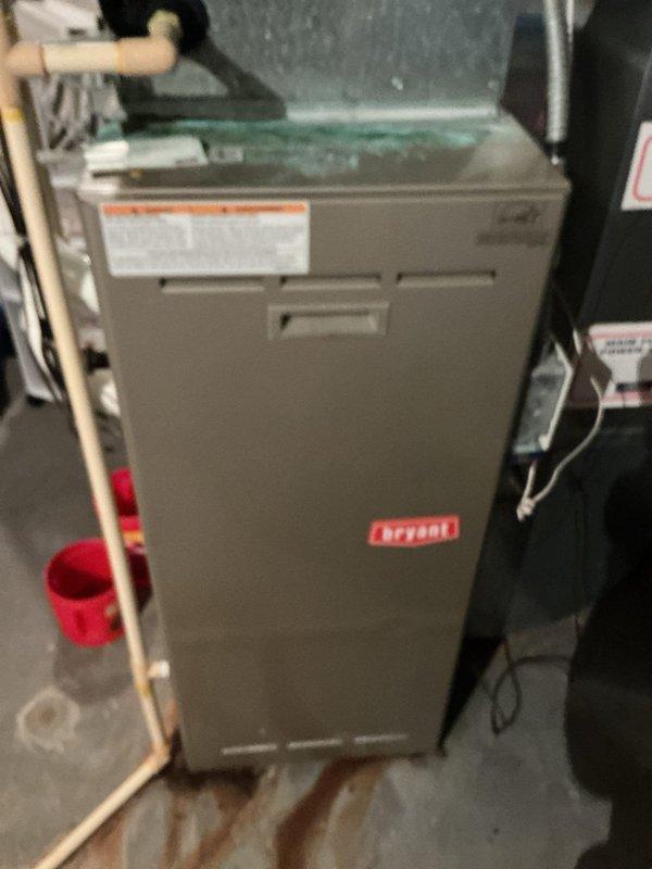 Performed preventative maintenance cooling visit on 21-year-old Bryant R22 system. Upon inspection, found dual capacitor reading out of manufacturer specifications and contactor showing pitting on contact points. Replaced failed dual capacitor and contactor to restore proper system operation and prevent potential compressor failure. System tested and operational upon completion.