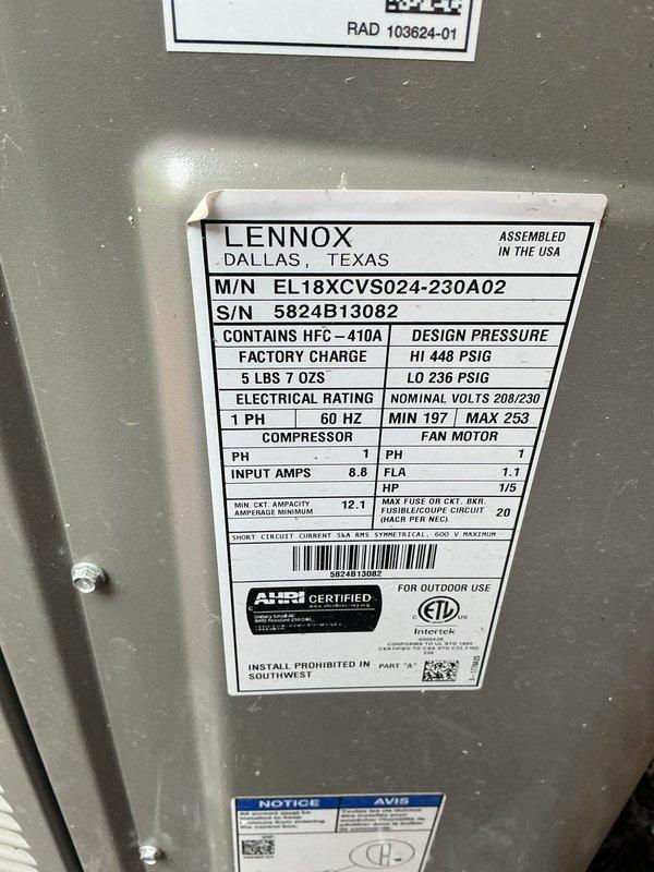 Completed annual cooling maintenance on three residential AC systems currently under warranty. Performed comprehensive tune-up procedures including inspection of all components, verification of refrigerant pressures, and operational testing of condensers and air handlers. All systems, including Lennox EL18XCCVS024-230A02 unit utilizing R-410A refrigerant, are operating within manufacturer specifications with no deficiencies noted.