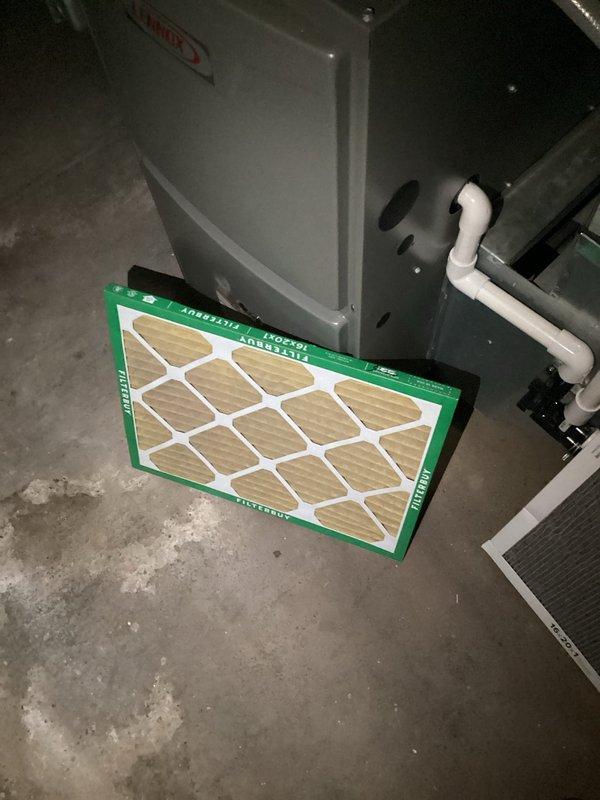 Completed annual air conditioning tune-up on one-year-old system. Performed comprehensive maintenance including inspection of condenser unit, verification of proper refrigerant levels, and filter assessment. System found to be clean and operating within normal parameters with no deficiencies noted.