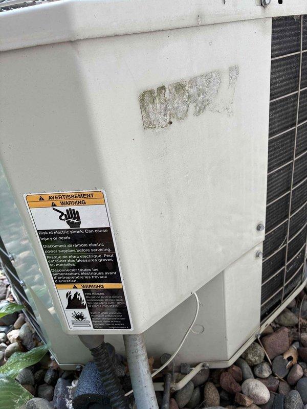 Performed preventive maintenance on approximately 20-21 year old Bryant R-22 air conditioning system. Connected gauges and verified refrigerant pressures within acceptable range. Cleaned condenser coils and inspected electrical components including capacitor and contactor. Capacitor reading 45/5 MFD with good values; contactor drawing 0.38 amps on low voltage coil. Inspected evaporator coil which showed no issues with 19-degree temperature drop across coil. Air filter recently changed and clean. Advised customer of system age, R-22 refrigerant phase-out considerations, and recommended against major repairs should failures occur in the future due to age of equipment. System currently operating within normal parameters and cooling properly.