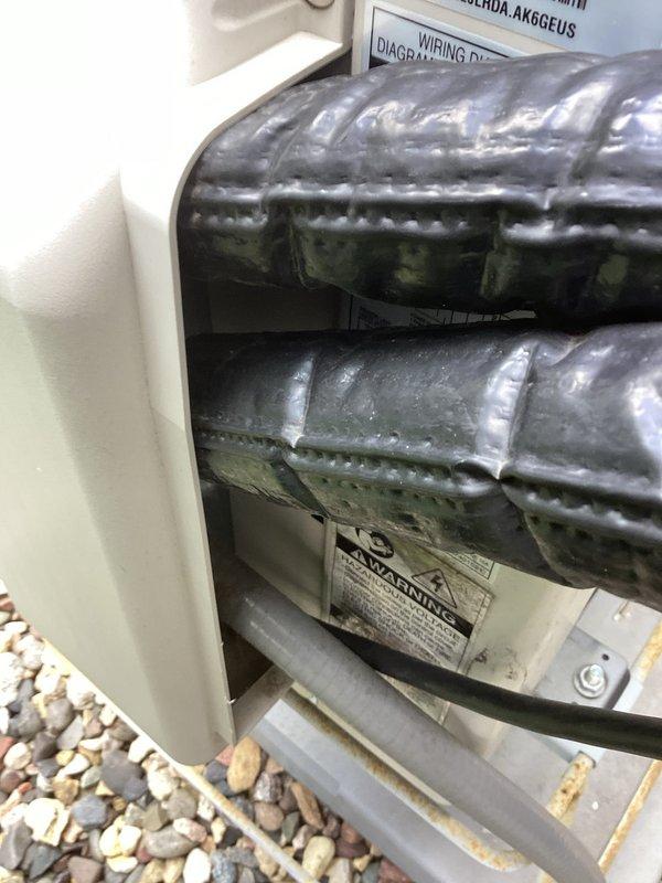 Completed annual maintenance and tune-up on LG ductless mini-split system. Inspected indoor wall-mounted air handler and exterior condenser unit, noting heavy frost accumulation on outdoor coil indicating potential refrigerant or airflow issue that will require monitoring. All system components operational at time of service.
