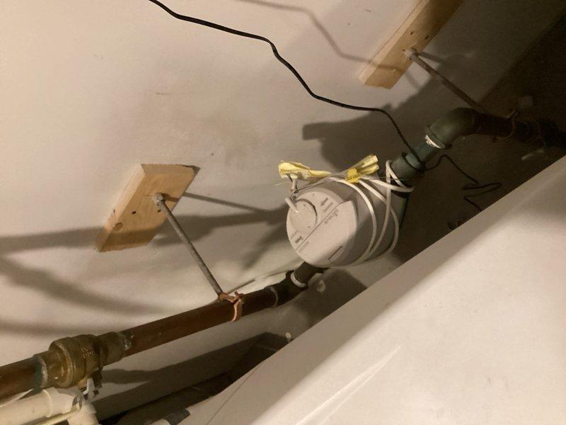 Completed comprehensive plumbing inspection of residential property, examining both concealed mechanical systems in ceiling space and fixture installations. Inspected overhead plumbing lines, pipe routing, and mounting systems, as well as bathroom sink plumbing connections, faucet assembly, and drainage components to verify proper operation and code compliance.