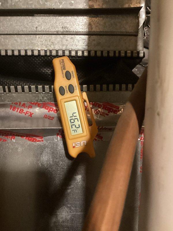 Completed routine maintenance agreement service on residential air conditioning system. Performed comprehensive AC tune-up including system inspection, cleaning, and operational testing. Temperature readings confirmed system operating within normal parameters at 125.7°F at measured component. Verified proper cooling performance, inspected outdoor condensing unit condition, and confirmed all safety labels present and legible. System found clean and functioning properly with no issues identified or repairs required.