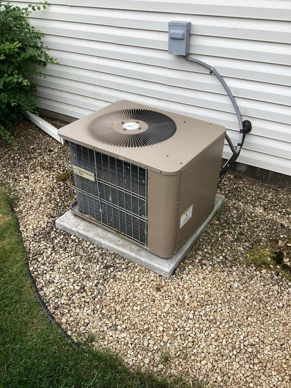 Completed AC inspection and tune-up on older residential cooling system that had not received maintenance in an extended period. During inspection, identified capacitor reading out of acceptable range and system drawing higher than normal amperage. Customer declined repairs and elected to defer service until later date.