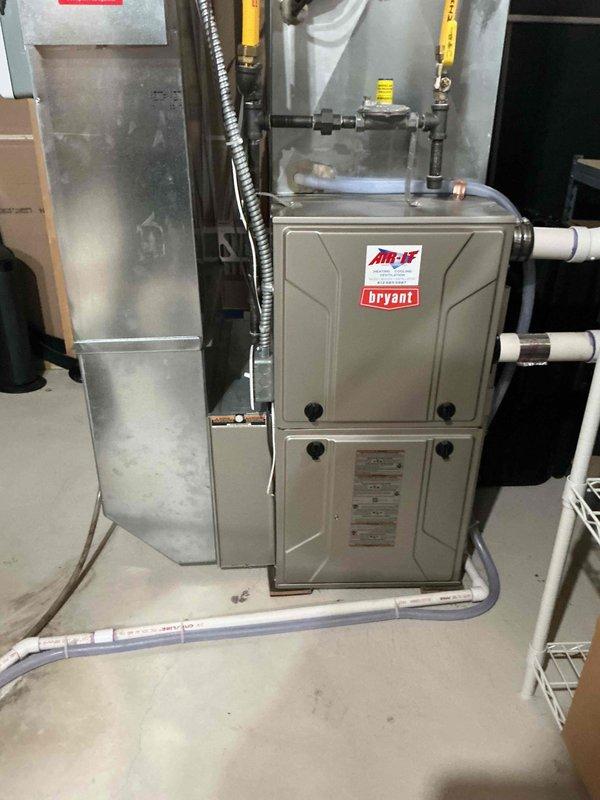 Completed annual cooling maintenance visit on 14-year-old Bryant air conditioning system. Performed comprehensive inspection including contactor testing, dual capacitor verification, refrigerant charge assessment, and amp draw measurements—all within acceptable parameters. Cleaned condenser coil and inspected evaporator coil, confirming both were in good condition. Replaced furnace filter and verified temperature drop across system was within specifications. Identified blower capacitor reading just outside of manufacturer specifications and recommended replacement to prevent potential blower motor damage. Provided detailed estimates for recommended repairs to prevent future system failure.
